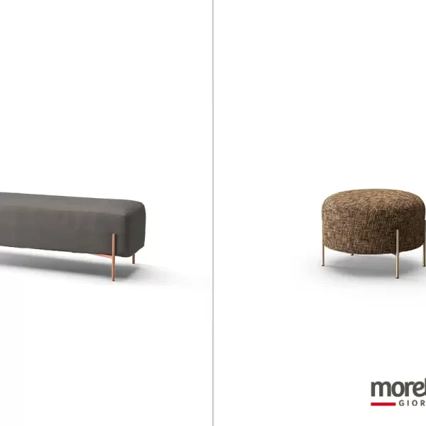 Panca / Pouf con basamento in metallo